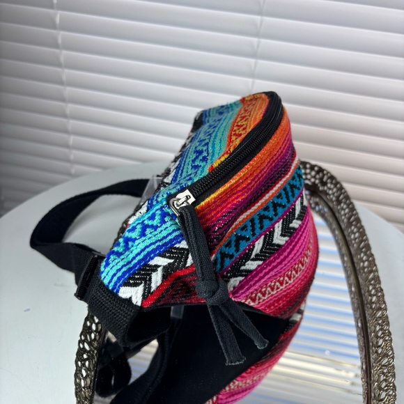 Bohemian Fanny Pack Aztect Tribal Pattern Zip Closure Festival Stash Belt Bag - Picture 3 of 8